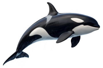 Majestic Orca Killer Whale Breaching in the Deep Blue Ocean Waters Showcasing Powerful Marine Life Ecosystem