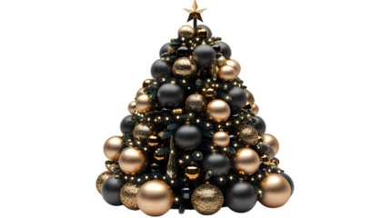 Luxurious 3D Decorated Christmas Tree Blending Black and Gold