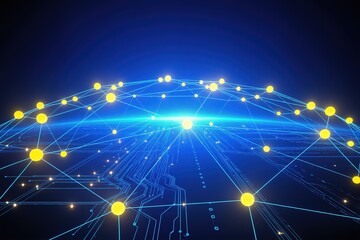 A captivating and futuristic perspective of a global network that symbolizes the immense connectivity and technology