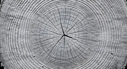 Wood Grain in Focus: A close-up shot revealing the intricate detail of tree rings, showcasing natural wood grain patterns in stark monochrome, ideal for textures.