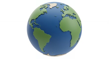 Stylized earth globe model for education