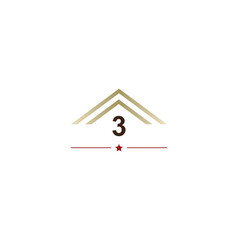 two-story house number logo vector icon template