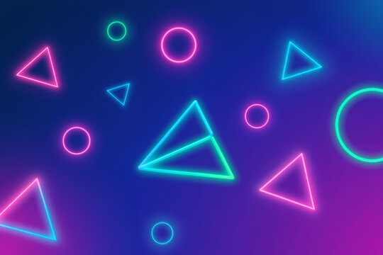 Blue neon button with colorful numbers on black background - Powered by Adobe