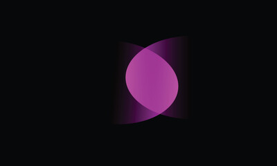 Abstract purple oval shapes with soft glow on black background vector