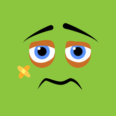 Sick and Tired Emotion Sticker Face