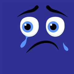 Crying Emotion Sticker Face