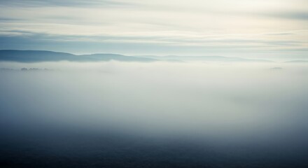Obraz premium Misty Mountain Landscape from Above.