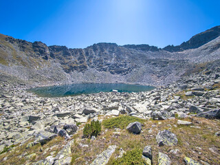Landscape of Rila mountain near Musala peak and Ice Lake, Bulgaria
