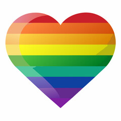 rainbow heart with rainbow flag