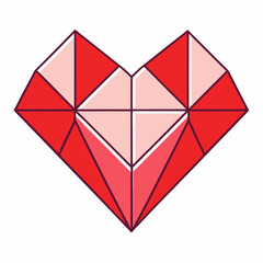 diamond heart vector illustration