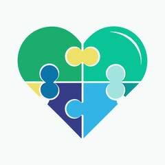 puzzle heart and puzzle