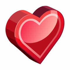 red heart on white background