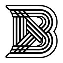 Abstract b alphabet logo in glyph style © creativestall