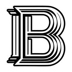 Minimalistic letter b logo in solid style © creativestall