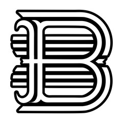 Abstract b alphabet logo in glyph style © creativestall