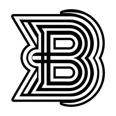 Elegant b symbol designed in solid style © creativestall