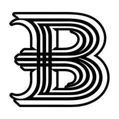 Creative letter b logo in glyph style © creativestall
