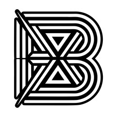 Minimalistic letter b logo in solid style © creativestall