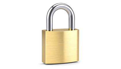Naklejka premium Golden padlock on a white background