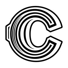 Letter c monogram in filled style