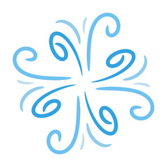 blue floral ornament. hand drawn vector illustration of a set of colorful splashes. fireworks.