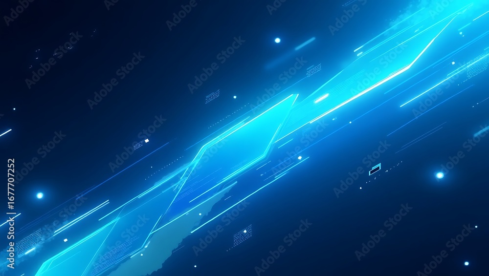 Poster abstract blue light streaks. a dynamic futuristic background with motion blur for technology, innova