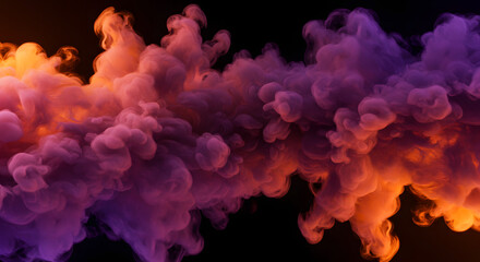 Fototapeta premium Mystical Vapor Symphony: Vibrant plumes of vapor intertwine, an evocative abstract composition of color and form. A digital rendering for artistic concept.