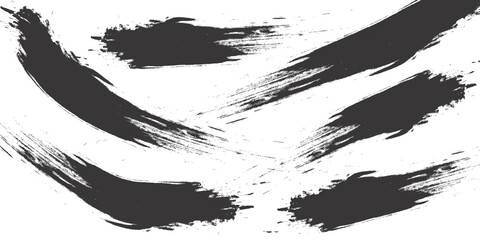 Hand-drawn vector illustration of a grungy ink brush stroke with a black dirty paint splash texture border design