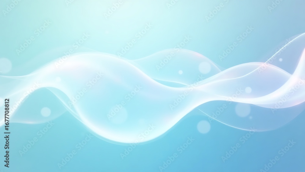 Poster abstract blue background with a soft glowing wave. a clean and elegant design with white flowing lin