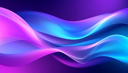 Abstract vibrant waves of iridescent, neon-colored light