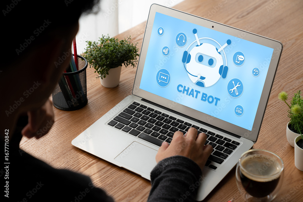 Poster chatbot software application for modish online business that automatically reply to customer questio
