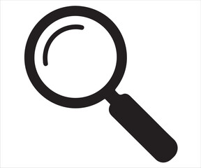 Magnifying glass silhouette vector search tool illustration
