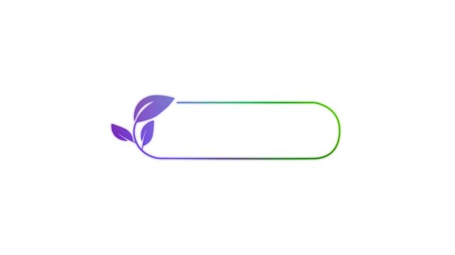 Modern Gradient Leaf Frame Elegant Nature-Inspired Label Design with Purple and Green Border Perfect for Titles, Tags, Banners, and Digital Graphics.