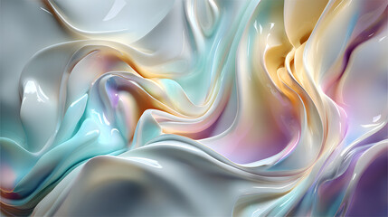 Obraz premium Pastel-colored abstract bakground with glowing iridecent texture and smooth trnsitions.