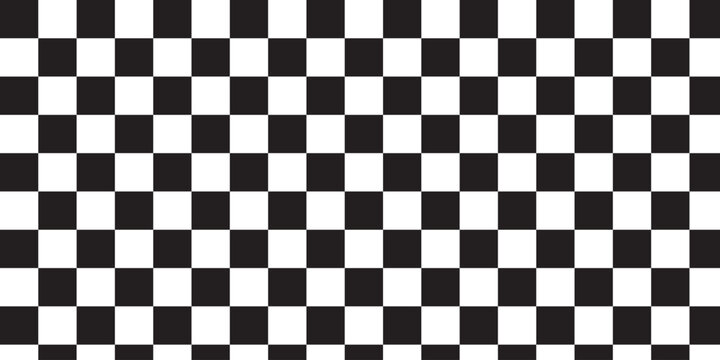 Black and white chess pattern. Checkerboard seamless vector illustration. Abstract checkered checkerboard for game. Grid geometric rectangle shape. Race flag. EPS 10