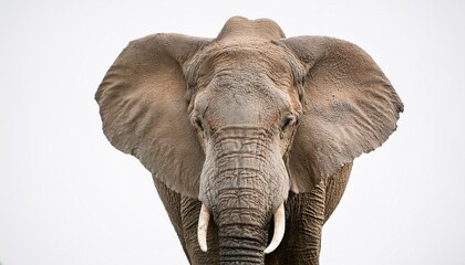 Obraz premium close up of an elephant s head against a plain background white background
