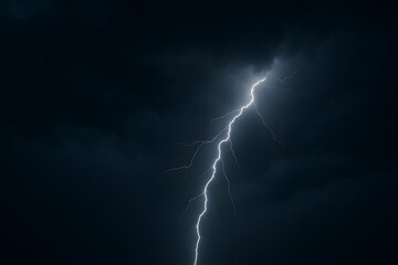 lightning bolt in stormy night sky, high contrast