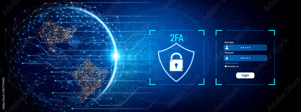 Aufkleber two-factor authentication strengthens login system security. adds protection, two-factor authenticat