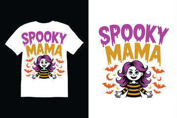 Spooky Mama Ghost T-Shirt Design vector