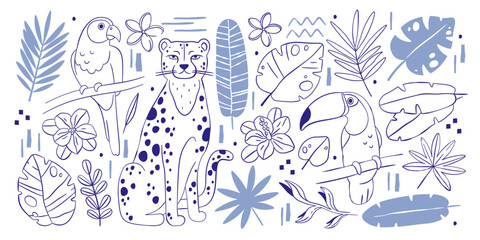 Jungle Animals and Foliage