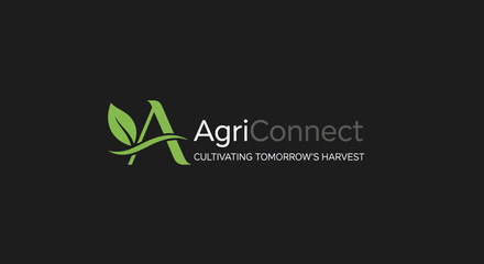 Fototapeta premium AgriConnect Logo Design Showcase, Graphic Representation, Professional Environment, Creative Viewpoint, Branding Concept