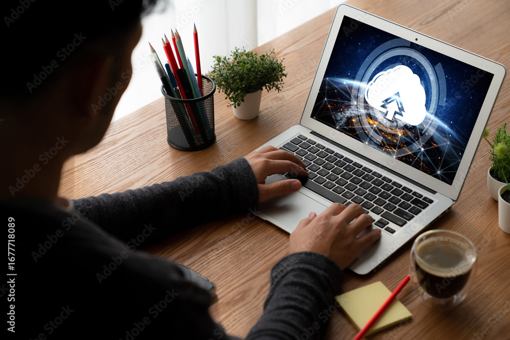 Aufkleber cloud computing software for modish remote work and personal data storage