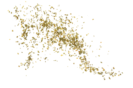  Dry chive flying isolated on white background and texture