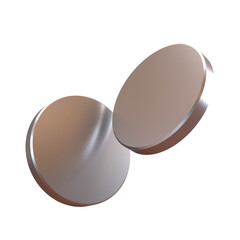 Silver Coin Isolated, 3D Money Render – Metallic round coin, financial symbol for banking, currency, savings, and digital economy concepts.