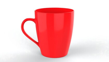 Red mug, glossy, simple, 3D model