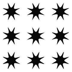 Set of black star icons in vector illustration for decoration and design
