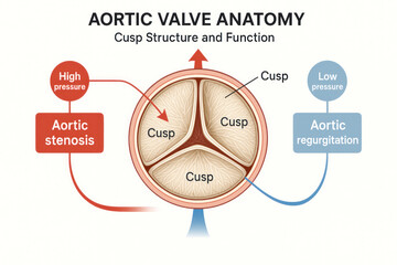 Aortic Valve Anatomy: Cusp Structure and Function, Illustration
