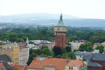 water tower, swidnica, lower silesia, poland, summer, august 2025, dolnoslaskie, view from the tower, landscape, from above, view from town hall