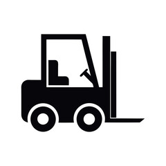 Forklift Black Silhouette Vehicle Art