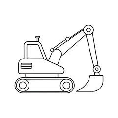 Backhoe Outline Heavy Machine Drawing